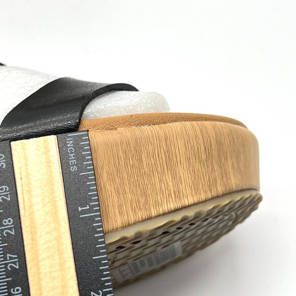 Skechers‎ Womens Size 7.5 Black Vegan Leather Platform Sandals Shoes - Picture 14 of 14